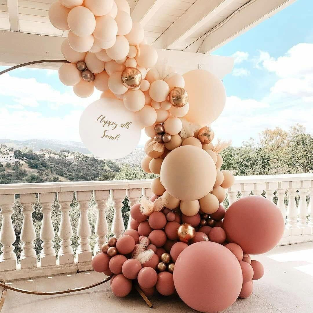White & Gold Balloon Garland Arch Kit Latex Party Balloons Wedding Birthday Party Decorations (Q31E) - Q31E image number 5