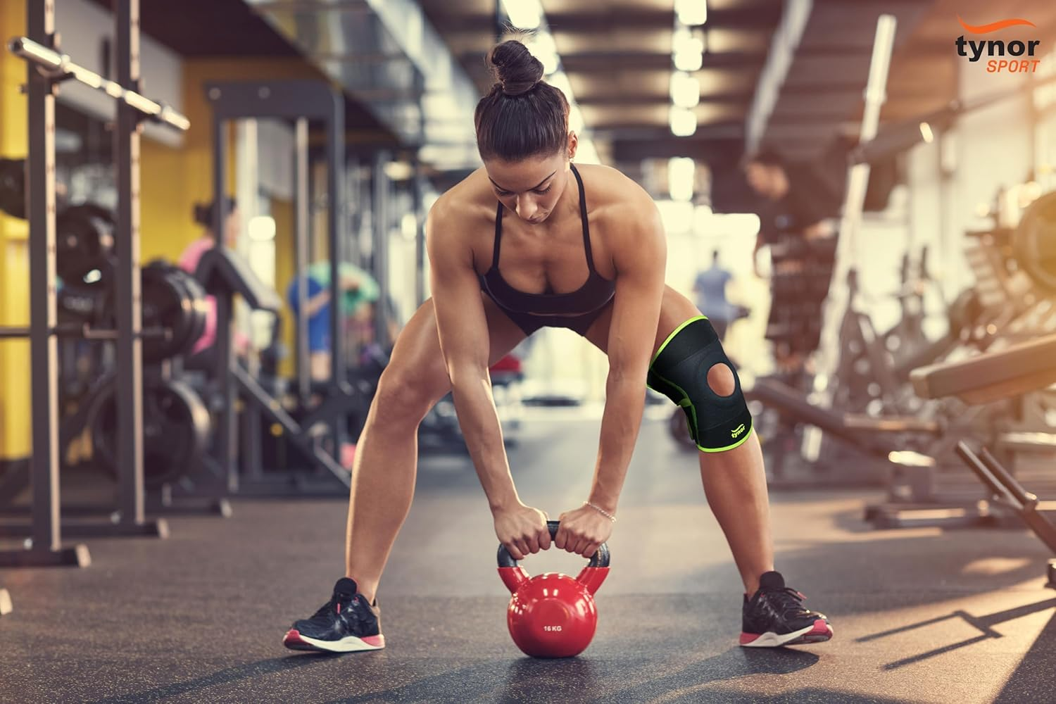 TYNOR Knee Wrap Neoprene Knee Brace Support for Men & Women, Knee Pain, Arthritis, Adjustable Compression Knee Patella Wrap around with Silicon Patellar Padding for Sports, Running, Workout, One Size image number 1