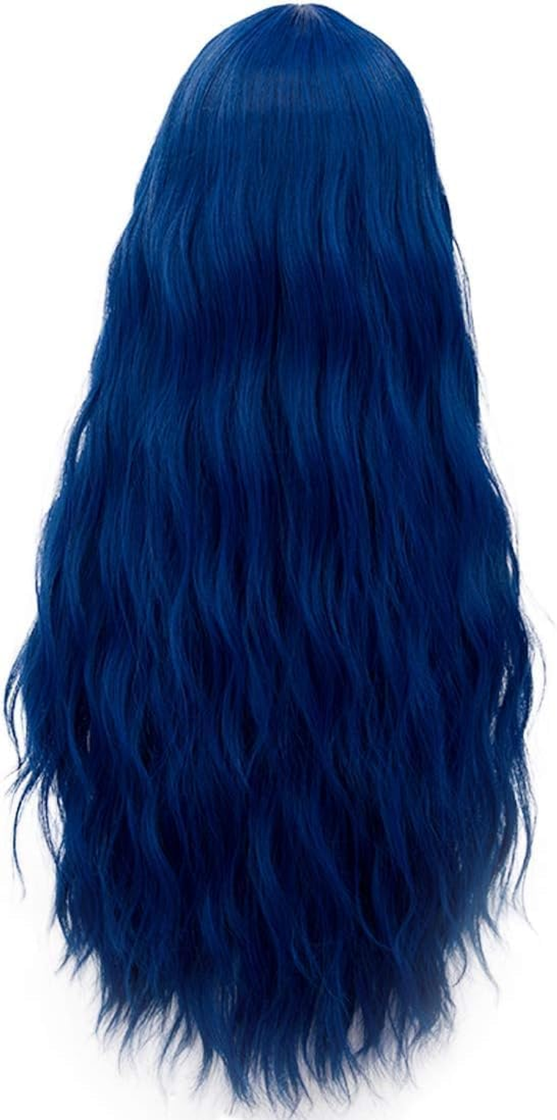 Blue Wig Long Royal Blue Bride Wig for Women Synthetic Wigs Long Curly Wave Cosplay Wig for Halloween Corpse Costume image number 3