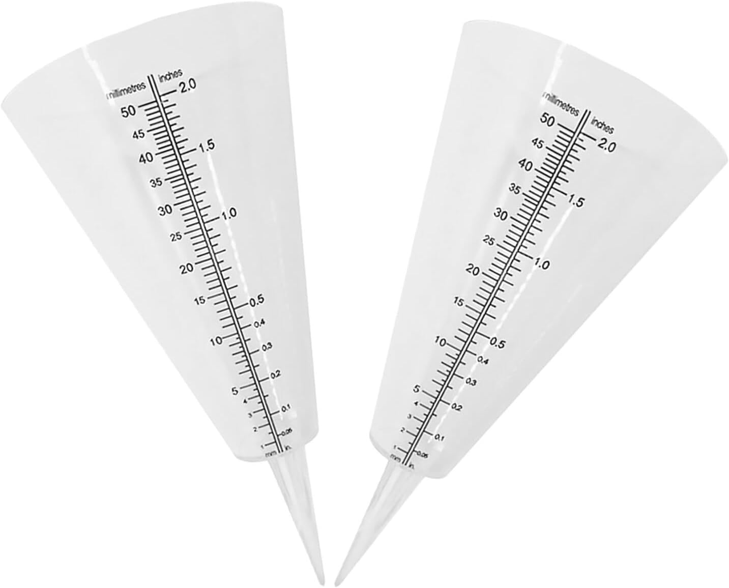 Luxshiny 2Pcs Transparent Cone Rain Gauge Outdoor Rain for Gardening Farming Irrigation Control Plastic Rainfall Measurement Tool image number 5