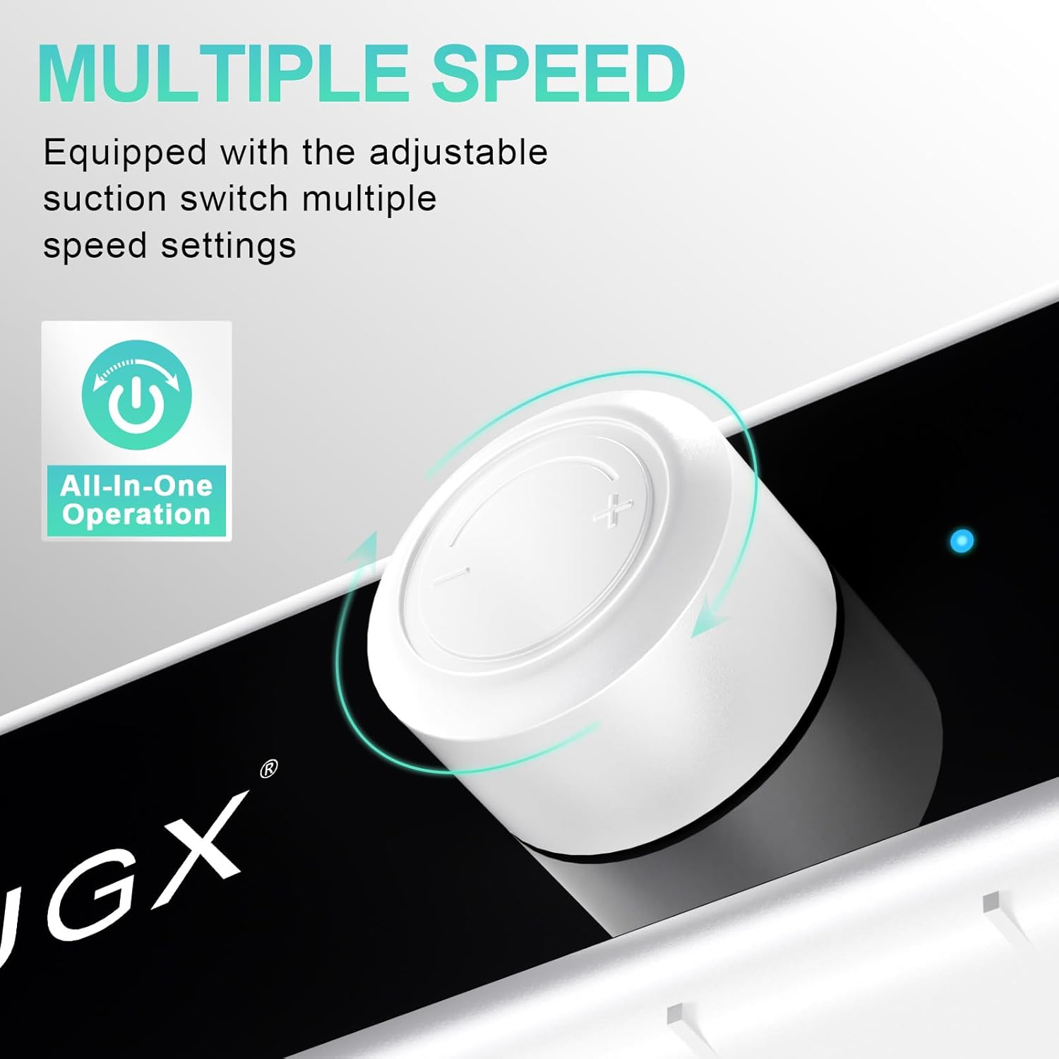 L'UGX Rechargeable Nail Dust Collector with 2 Reusable Filter, Professional Nail Vacuum Dust Collector Nail Tech Fan Extractor Powerful Suction Machine, Perfect for Home Salon Use image number 2