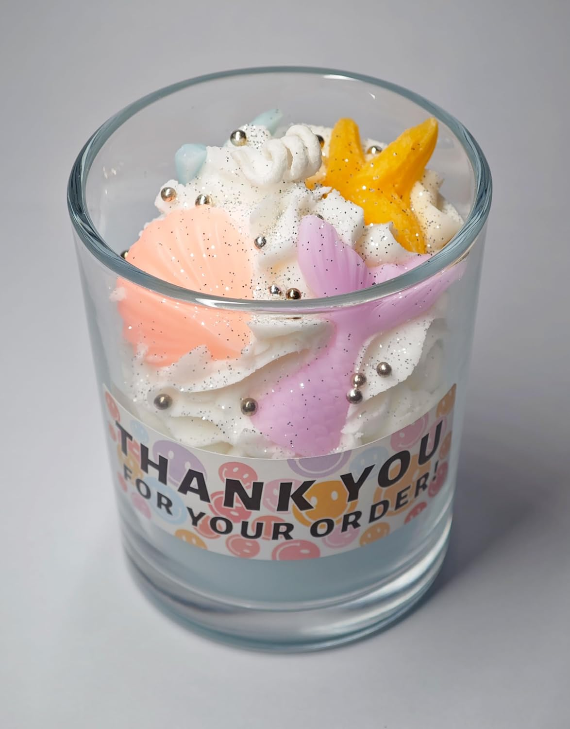 Aroma Candle Soy Wax Cute Decoration Handmade Dessert Cream Flavor Soft Smell Burn Time 40H (Mermaid Tail) image number 4