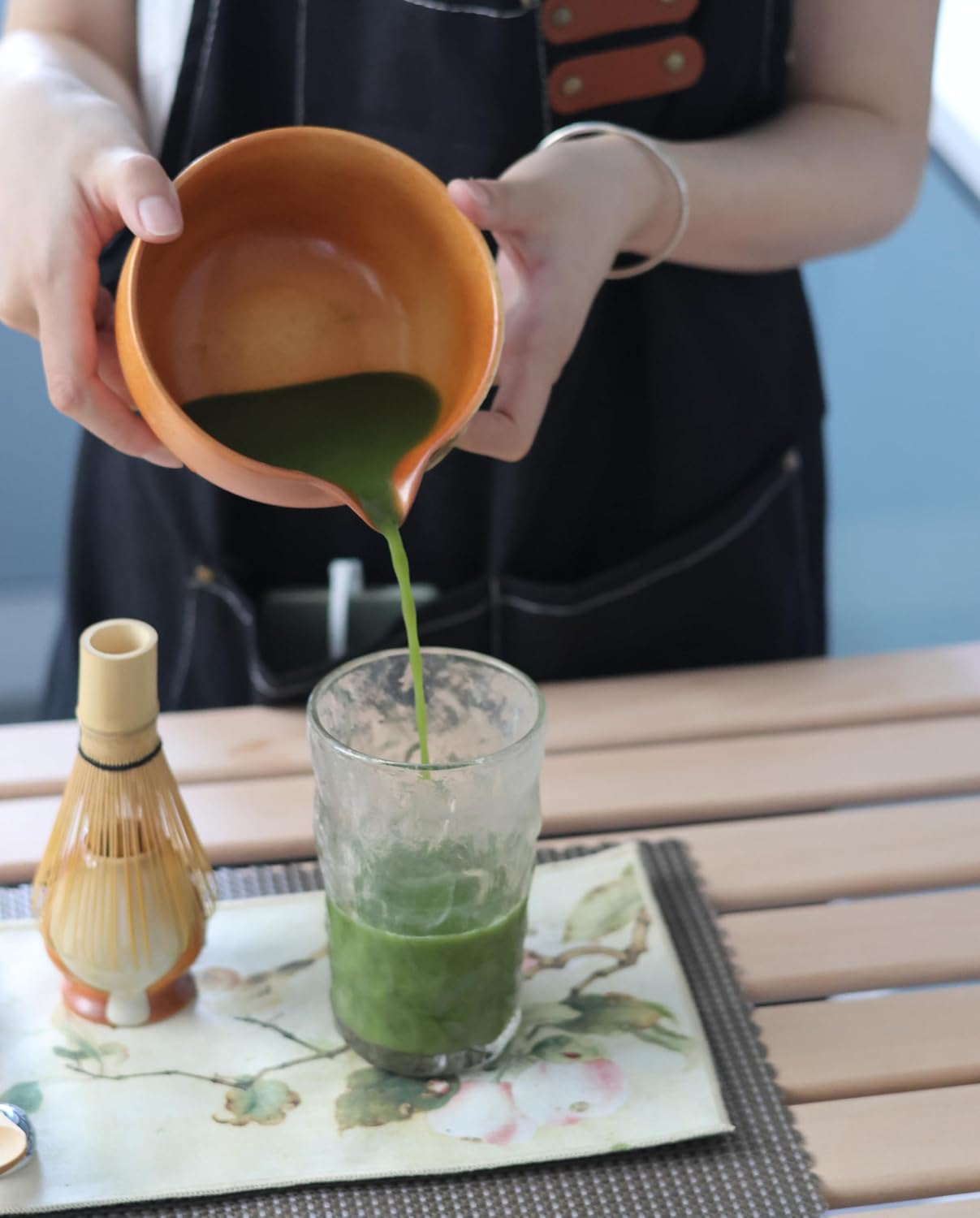 Matcha Whisk Set &ndash; 9 Pieces Including Gift Box &ndash; Japanese Ceremonial Green Tea Kit with Bamboo Whisk, Chasen Holder, Scoop, Sifter, Spoon, Cloth Wrap & Ceramic Bowl &ndash; Complete Matcha Set image number 1