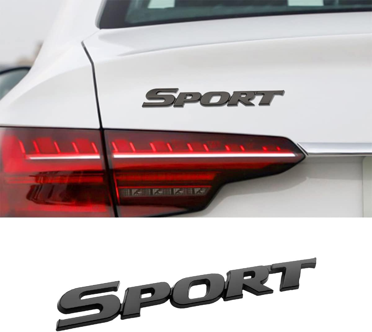 3D Metal Sport Sticker for Car, Styling Personalise Sport Emblem Decal, Auto Badge Stickers Car Exterior Decoration Accessories, 3D Stickers for Trunk Side Fender Rear Tailgate (Black) image number 5