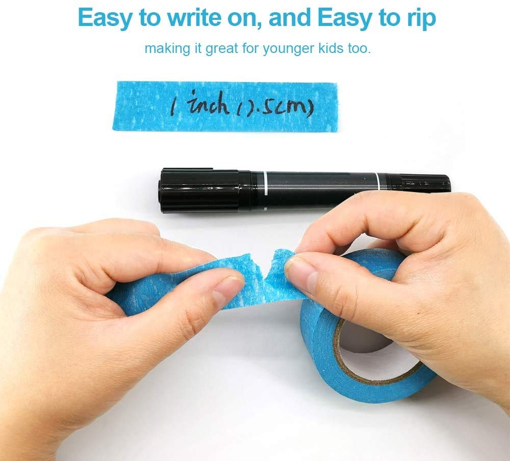 AUTENS Colored Masking Tape 6 Pack 1 Inch X 13 Yards (2.4Cm X 12M) Colorful Paper DIY Decorative Stickers Tape Fun Rainbow Masking Tapes for School, Office, Home, Arts & Crafts, Labeling, Coding image number 3