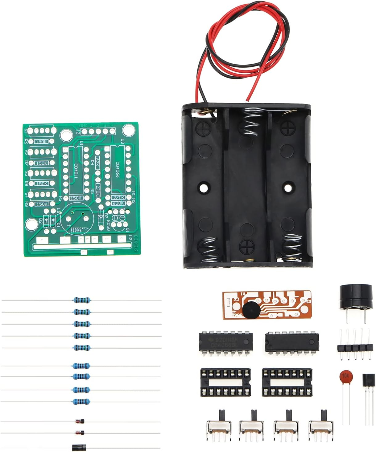 Emsea DIY Soldering Practice Electronic Music Kit Soldering Circuit Board Kit with Battery Box 16 Sound Module for Teaching and Learning 4.5~5V image number 1