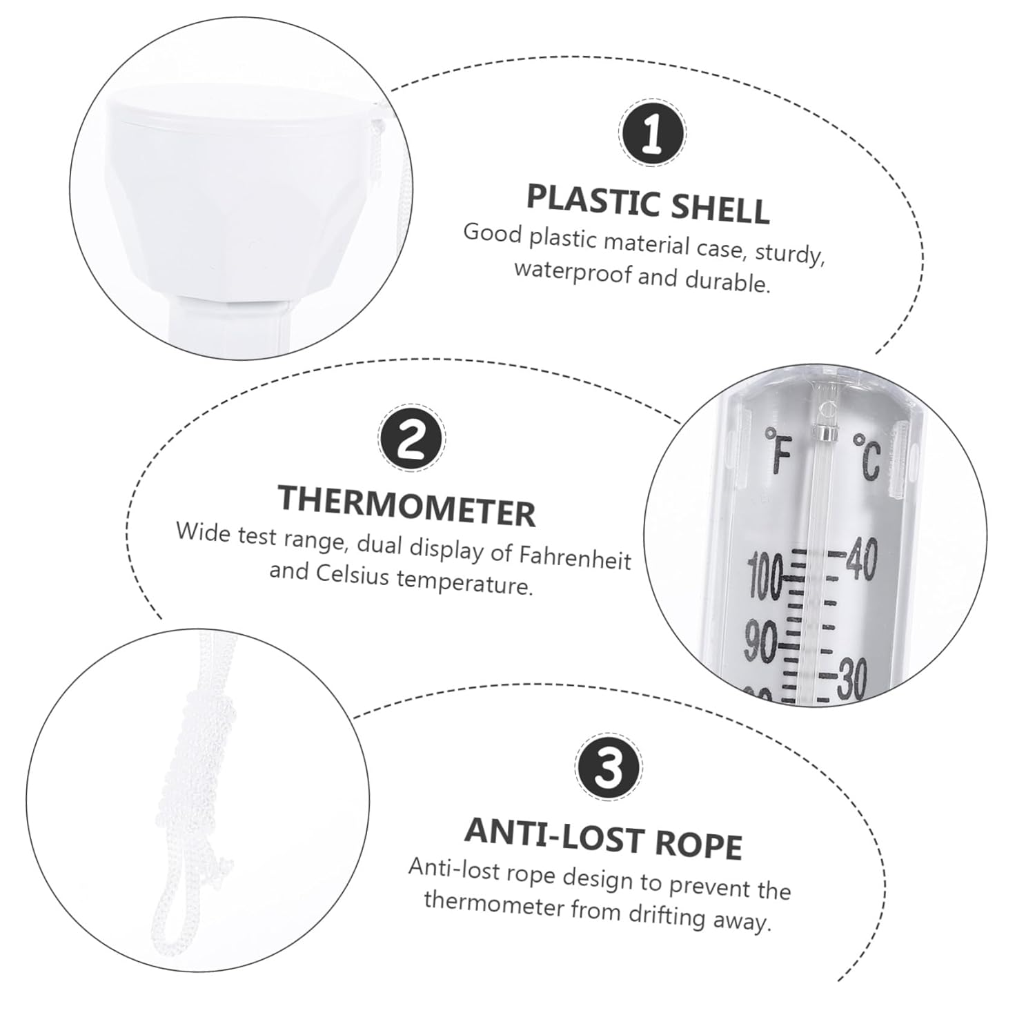 VICASKY Floating Pool Thermometer Floating Water Temperature Gauge for Swimming Pools Fishponds and Bathtubs Easy Read Measurement Tool