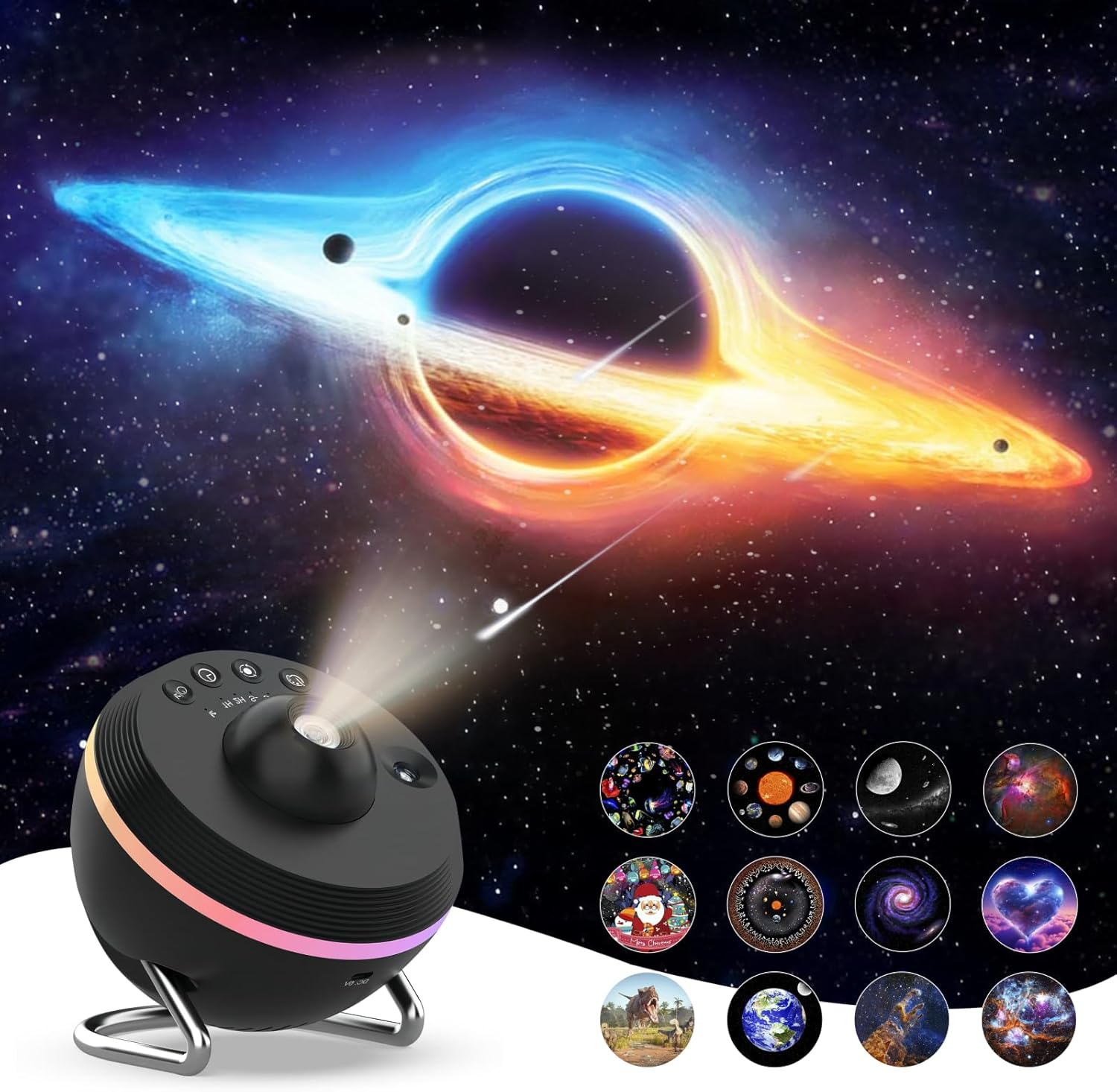 MERTTURM Planetarium Projector, 5K HD Galaxy Star Projector with Dynamic Meteor, 13 in 1 Space Solar System Ceiling Projector with Timer/Nebula/Moon/Rgb, for Adult Kid Gift Room Decor image number 2