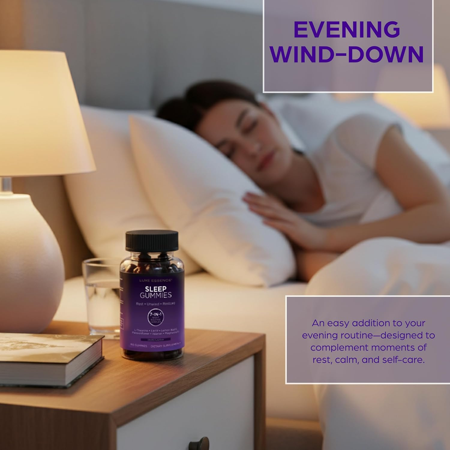 Sleep Gummies | Calming Blend with L-Theanine, 5-HTP, Lemon Balm, Passionflower, Valerian & Magnesium | Night-Time Relaxation Support | 60 Gummies image number 4