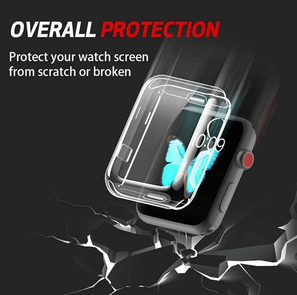 Ultra Slim Clear Soft Silicone Gel Case Cover for Apple Watch Full Cover Iwatch Series 7 SE 6 5 4 3 2 Clear Case 38/42 42/44 41/45Mm (38Mm - for Iwatch 2-3) image number 2
