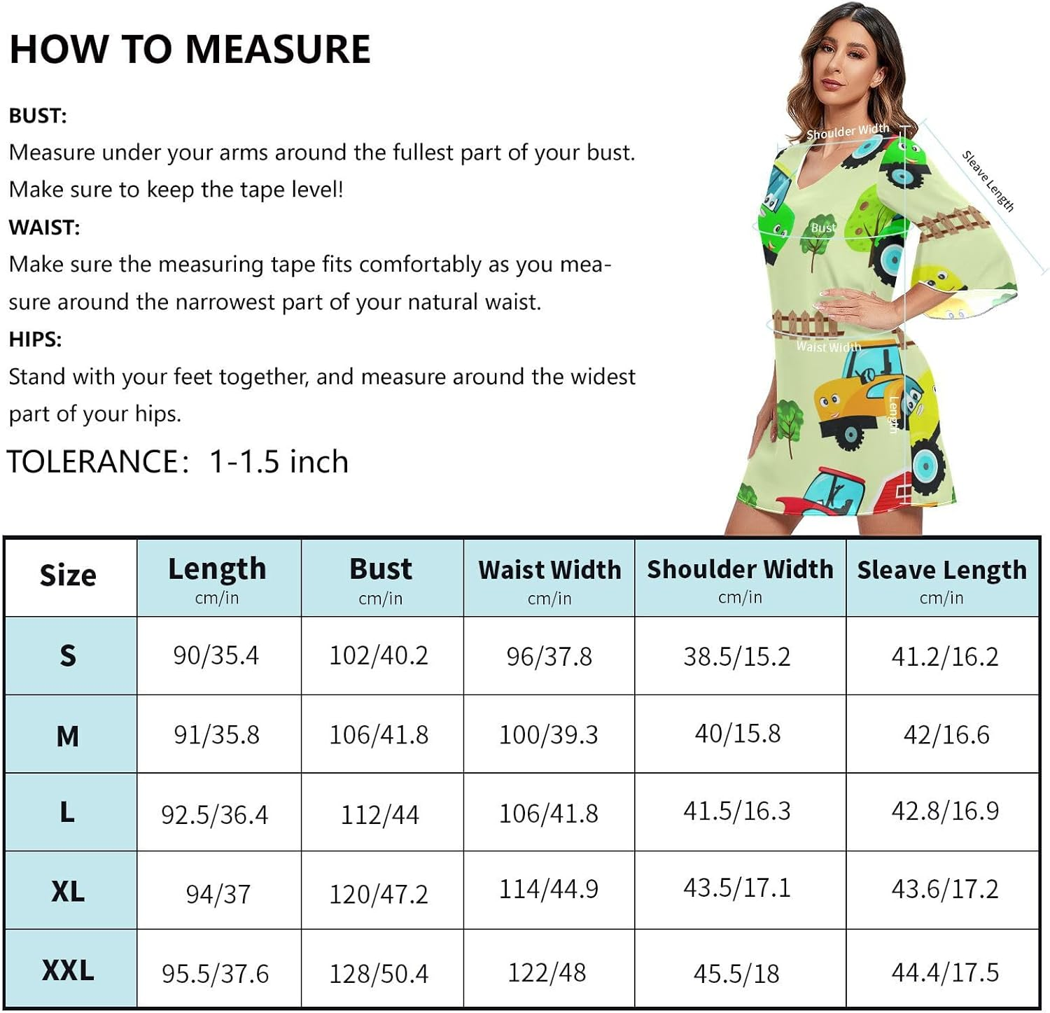 Cheerful Car Soft Spring Green Short Summer Dress Printed Line Maternity Dress S-XXL image number 1