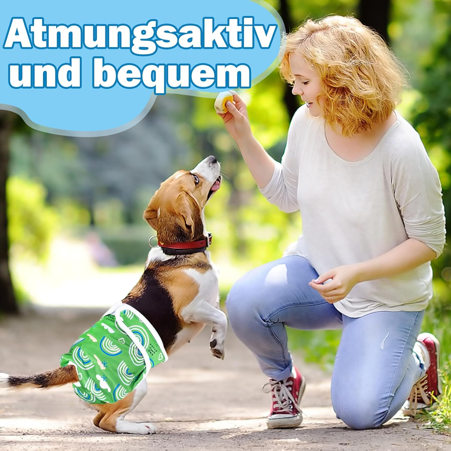 Pack of 3 Reusable Dog Nappies, Highly Absorbent Panties for Female Pets, Hygienic Washable Nappies for Female Dogs, Nappies for Female Dogs in Heat and Incontinence (S, Pattern 1) image number 6