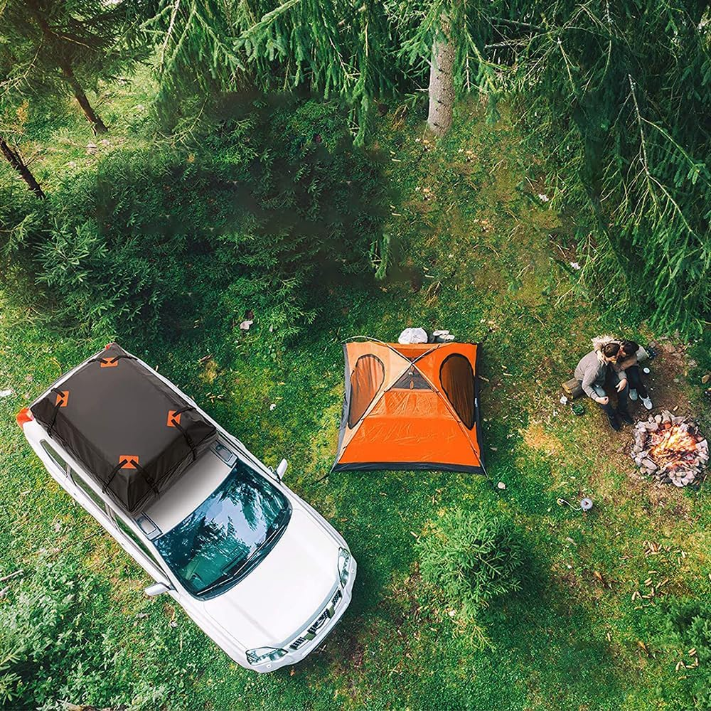 Car Rooftop Cargo Carrier Bag, Roof Bag with Anti-Slip Mat, Outdoor Camping Car Roof Storage Bag, Car Roof Bag for All Vehicle With/Without Racks for Travel and Outdoor Adventures image number 5