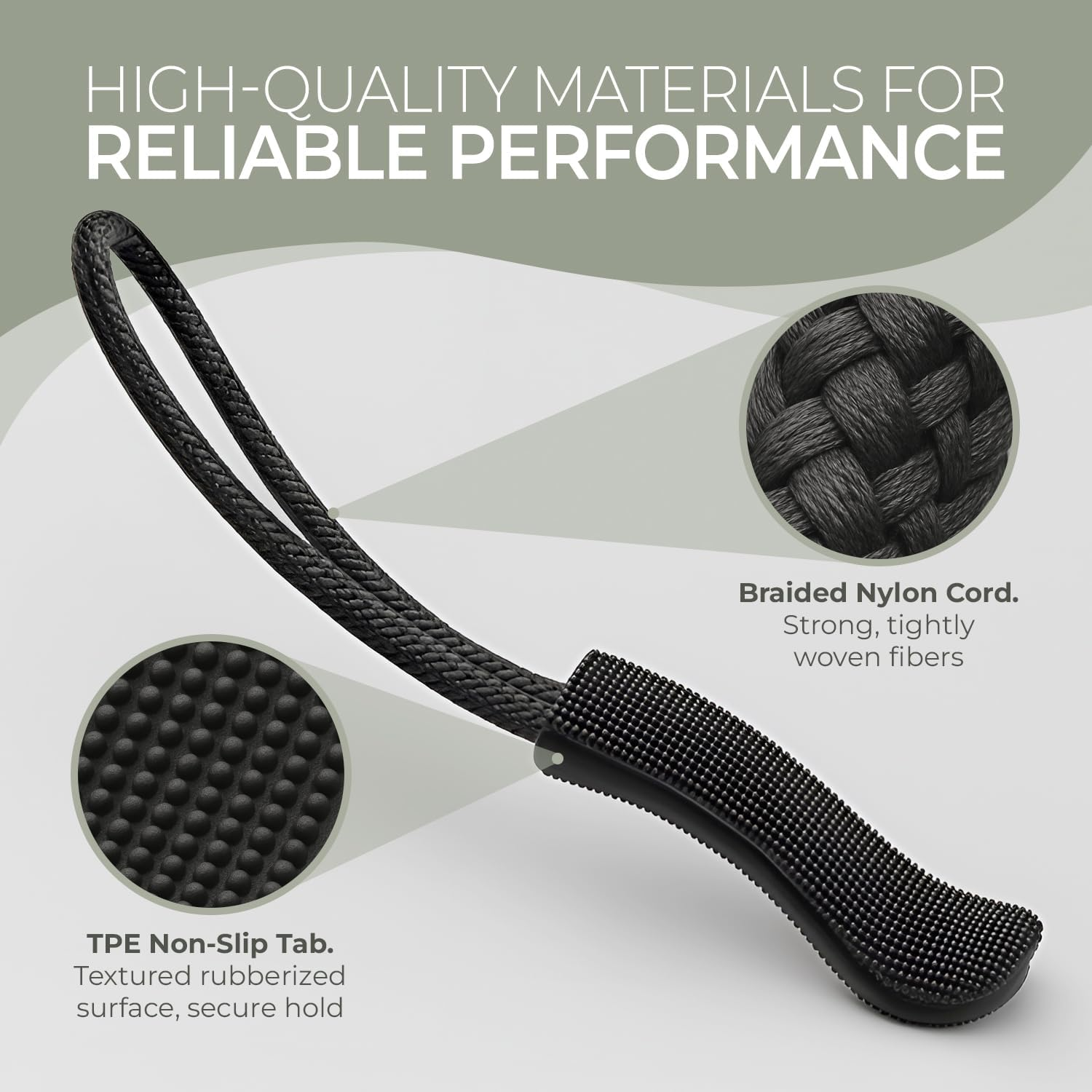 The Bead Shop 12X Black Zipper Pull Cords - Easy Grip Zip Tags for Jackets, Backpacks, Luggage, Camping, Outdoor Gear, and More image number 1