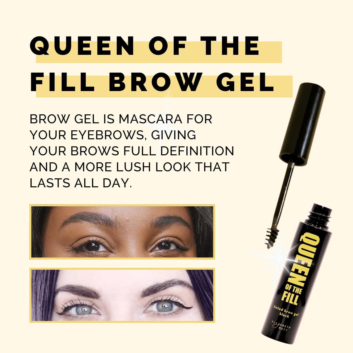 Elizabeth Mott Queen of the Fill Tinted Eyebrow Makeup Gel Cruelty Free (4G/.14Oz) Blonde image number 2