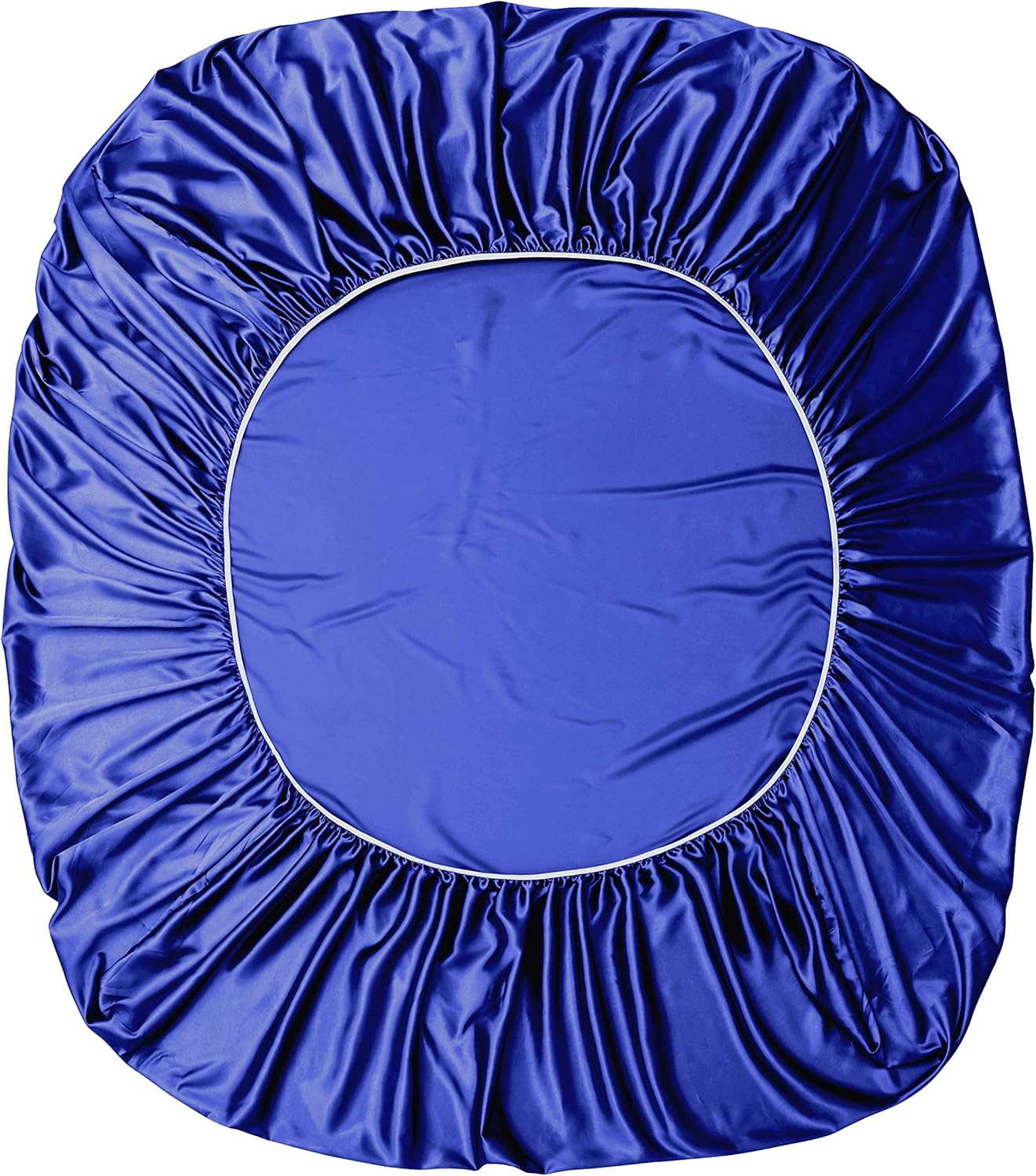 Manyshofu Royal Blue Satin Duvet Cover Set, Queen Size - 6Pc Bed Linen Set with Fitted Sheet & 4 Pillowcases image number 5