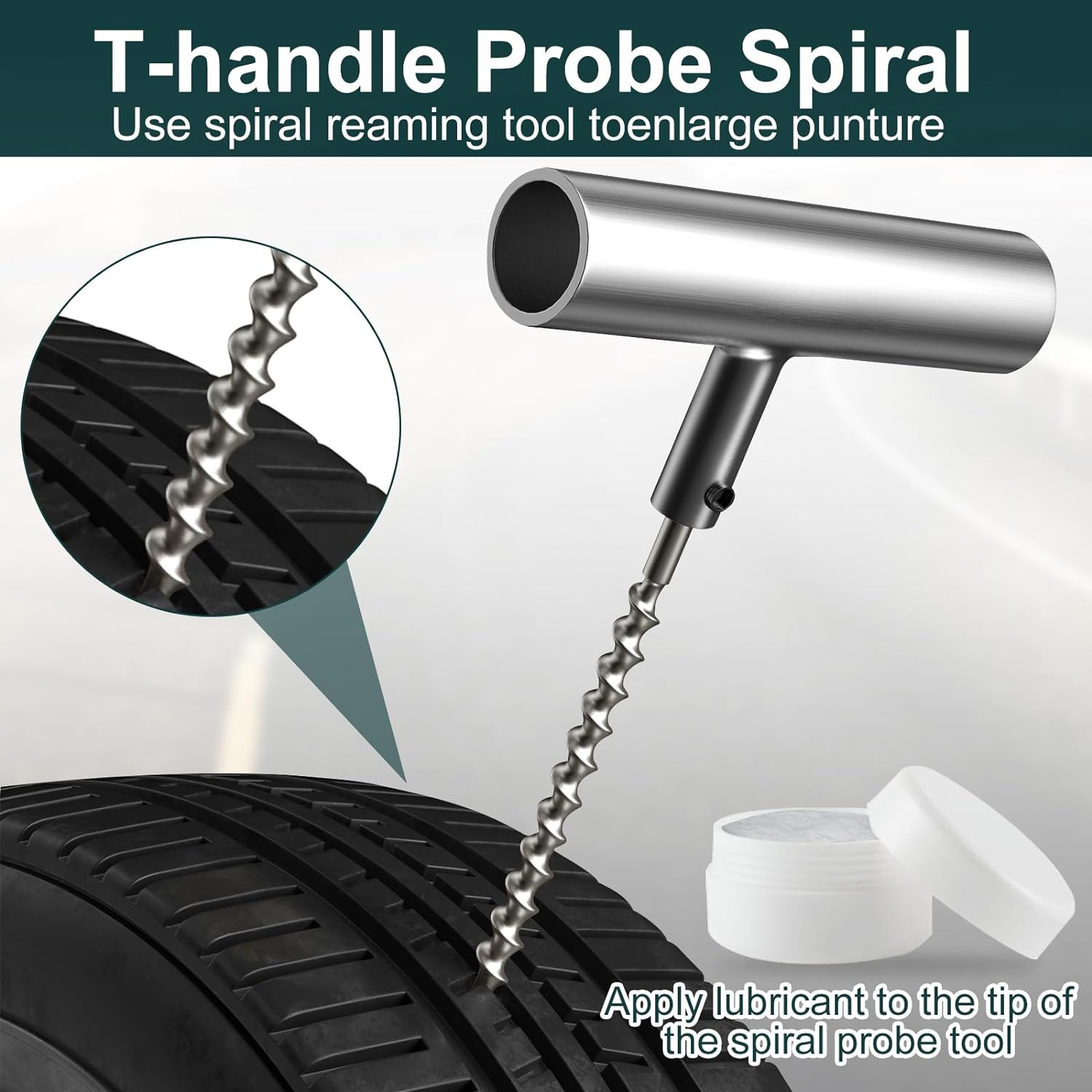 Universal Tire Repair Kit, 37PCS Tire Repair Tools, Heavy Duty Car Emergency Tool Kit for Flat Tire Puncture Repair, Tire Plug Kit Fit for Car, Motorcycle, Jeep, RV, ATV, SUV, Truck, Lawn Mower, Etc. image number 4