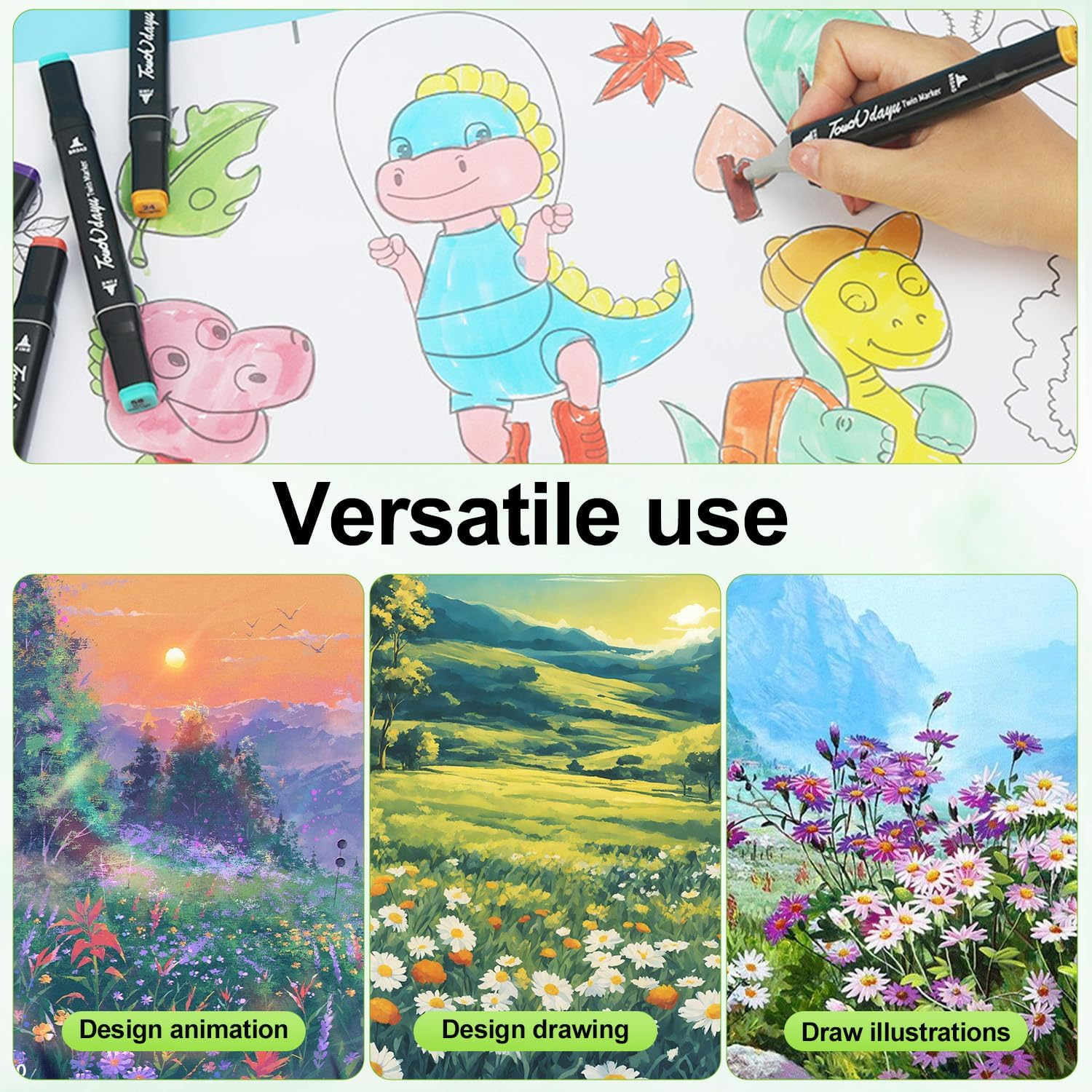 120 Colors Alcohol Markers Dual Tips, Art Markers Set Double Tipped for Kids & Adult, Highlighter Pen Sketch Markers for Painting, Coloring, Sketching and Drawing