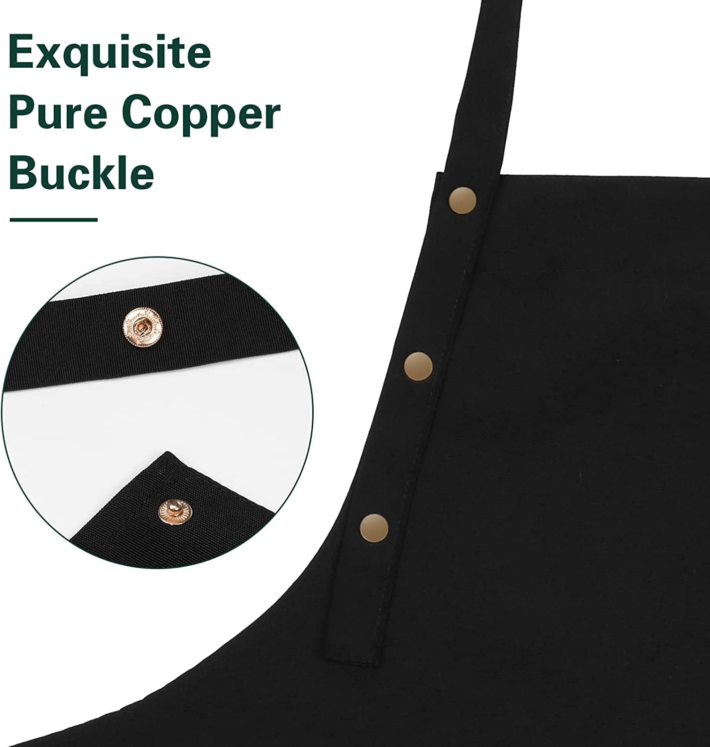 Apron for Men Women with Adjustable Straps and Large Pockets, Canvas Cotton Cooking Kitchen Chef Bib Aprons for Painting Pottery Ceramics Waterproof and Washable image number 6