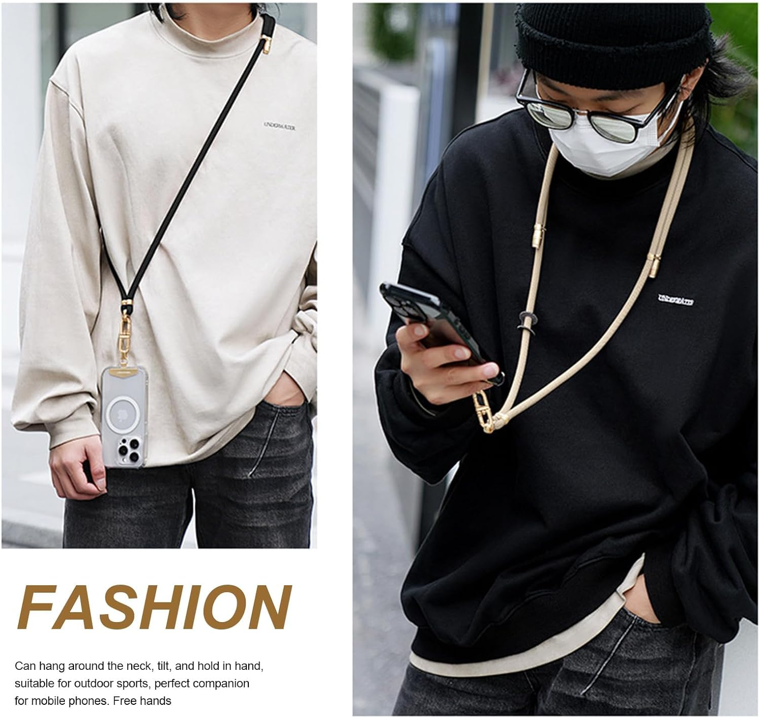 ZANZER Universal Phone Lanyard Crossbody Phone Strap, Adjustable Neck Strap Metal Buckle Cell Phone Cord Strap Compatible with Most Mobile Phone - Azure image number 2