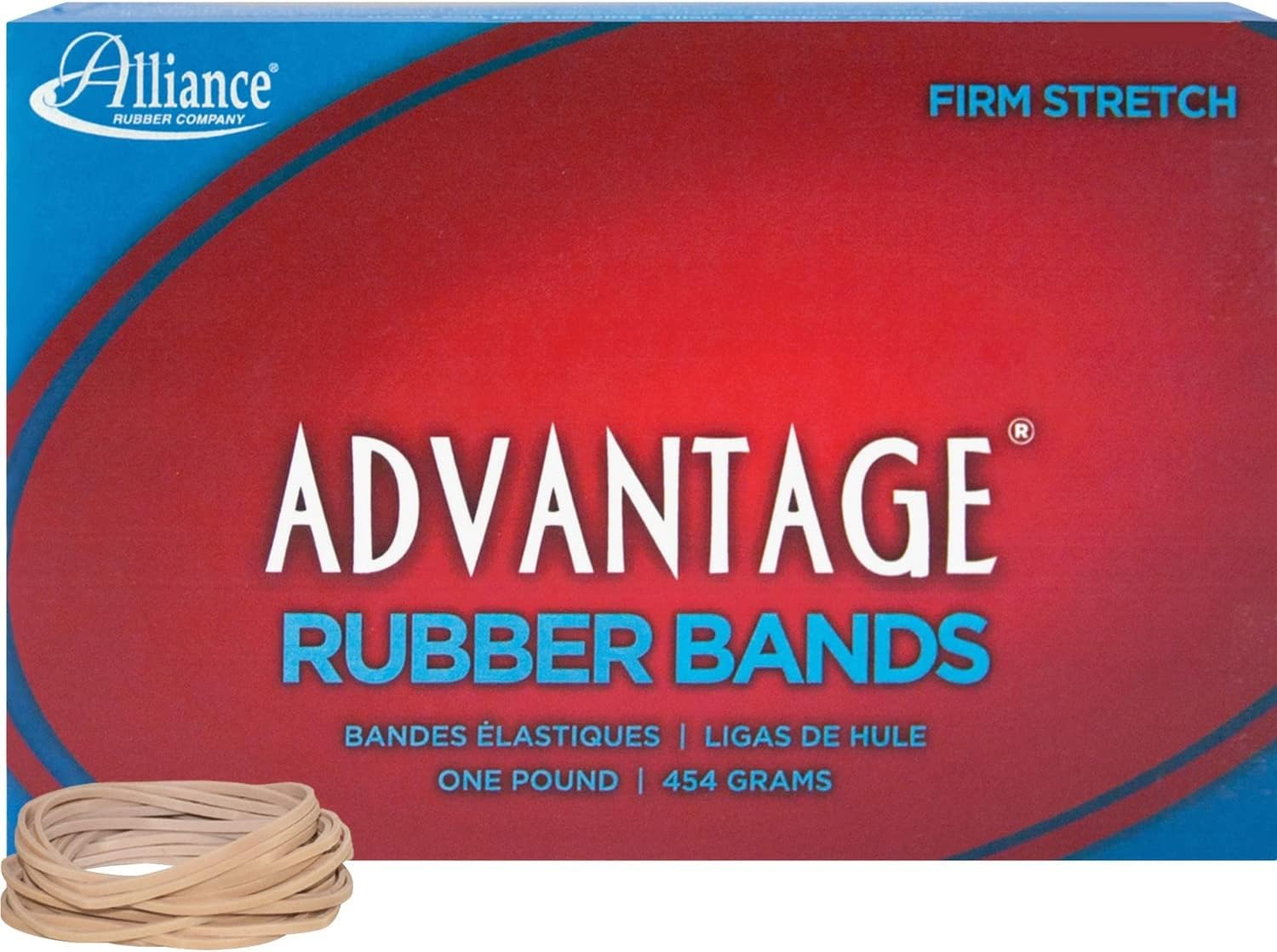Alliance 26545 Rubber Bands No 54 1Lb. Assorted Sizes Natural