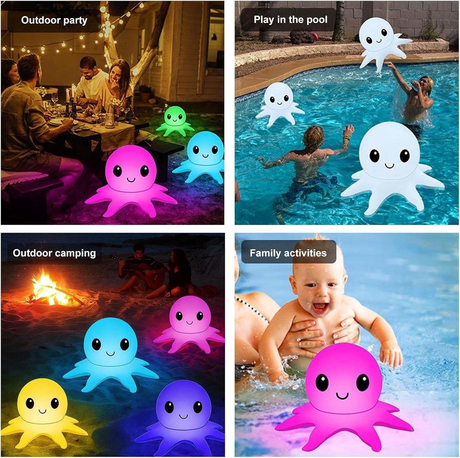 Floating Pool Lights, Solar Powered Pool Light with Remote Control, 16 Colors Dimmable & Timer Octopus Glow Ball Inflatable, Pool Balls for Outdoor, Party, Garden, Christmas, Halloween Decor (1 Pack) image number 1