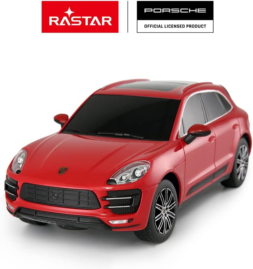 Porsche Toy Car | RASTAR 1:24 Porsche Macan Turbo RC Remote Control Car, Red image number 6