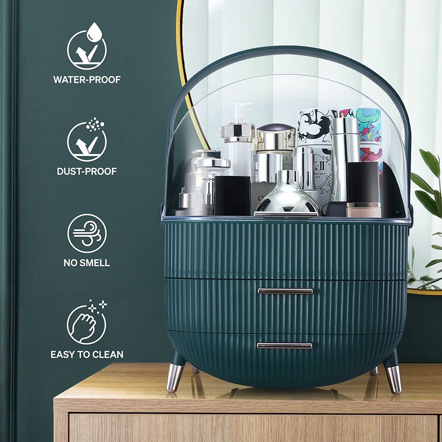 MAXKON Makeup Storage Case Organiser Cosmetic Display Drawer Jewellery Box Holder Stand Portable image number 5