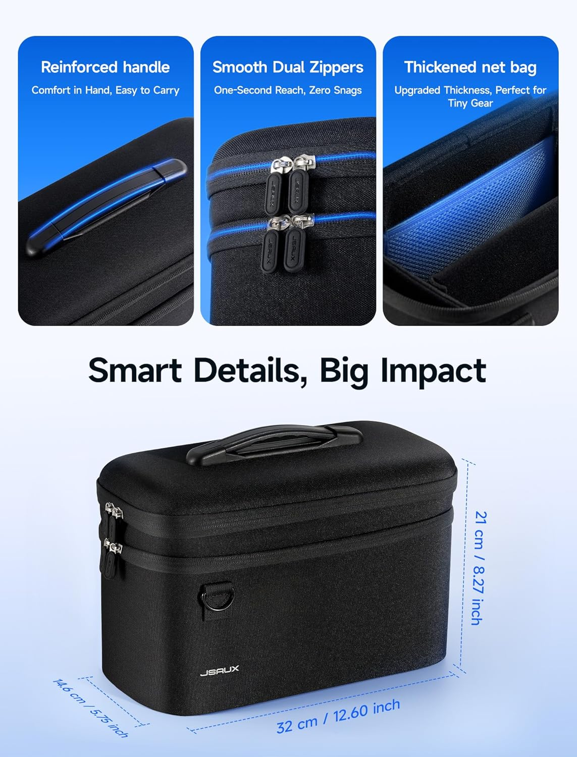 JSAUX All-In-One Carrying Case for Nintendo Switch 2, Travel Storage Bag Fits Dock, Controllers and Accessories, Holds Switch 2 with Protective Case, Large Capacity &ndash; Black image number 1