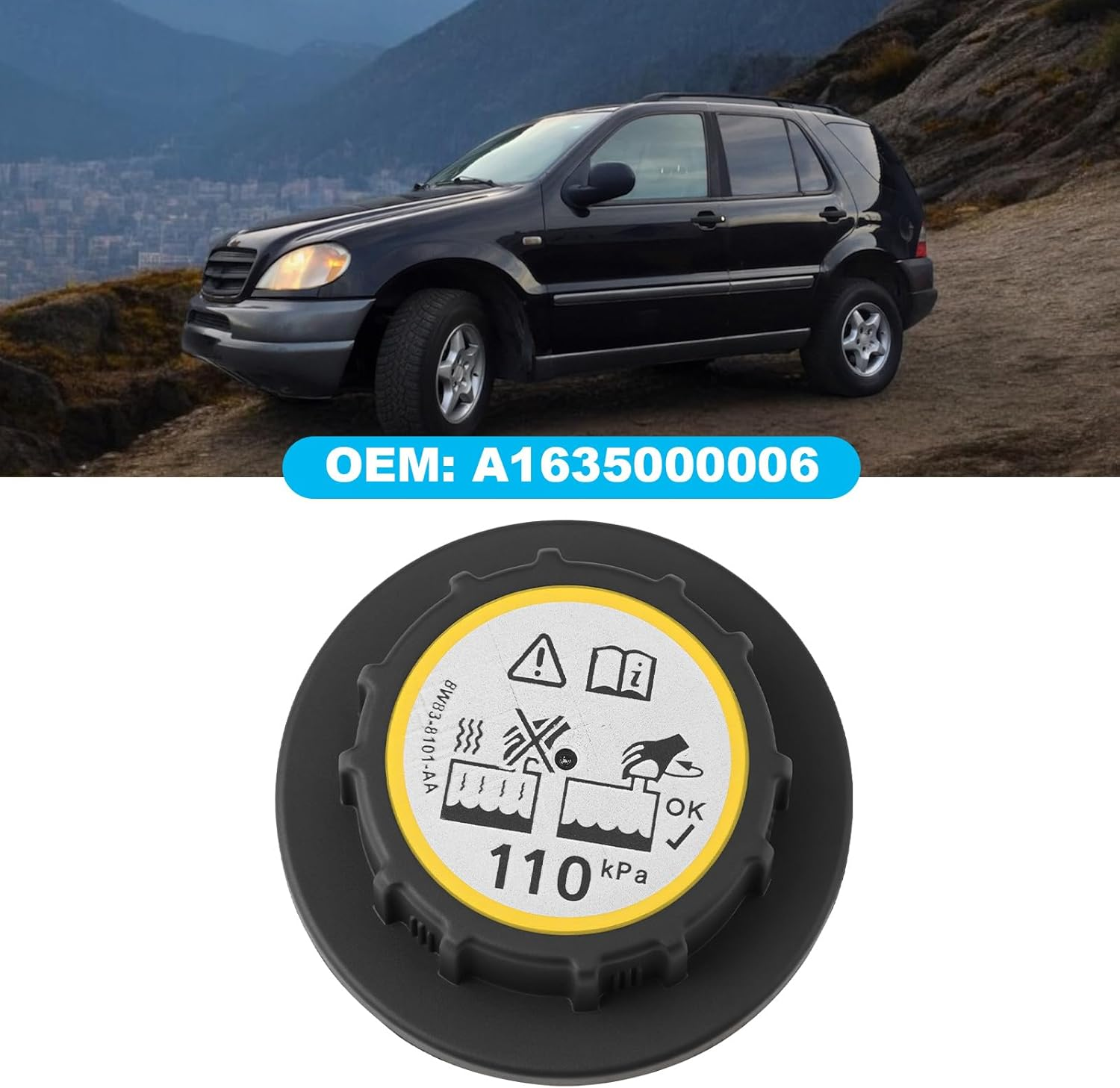 Car Coolant Reservoir Cap A1635000006 Compatible with Mercedes-Benz W163