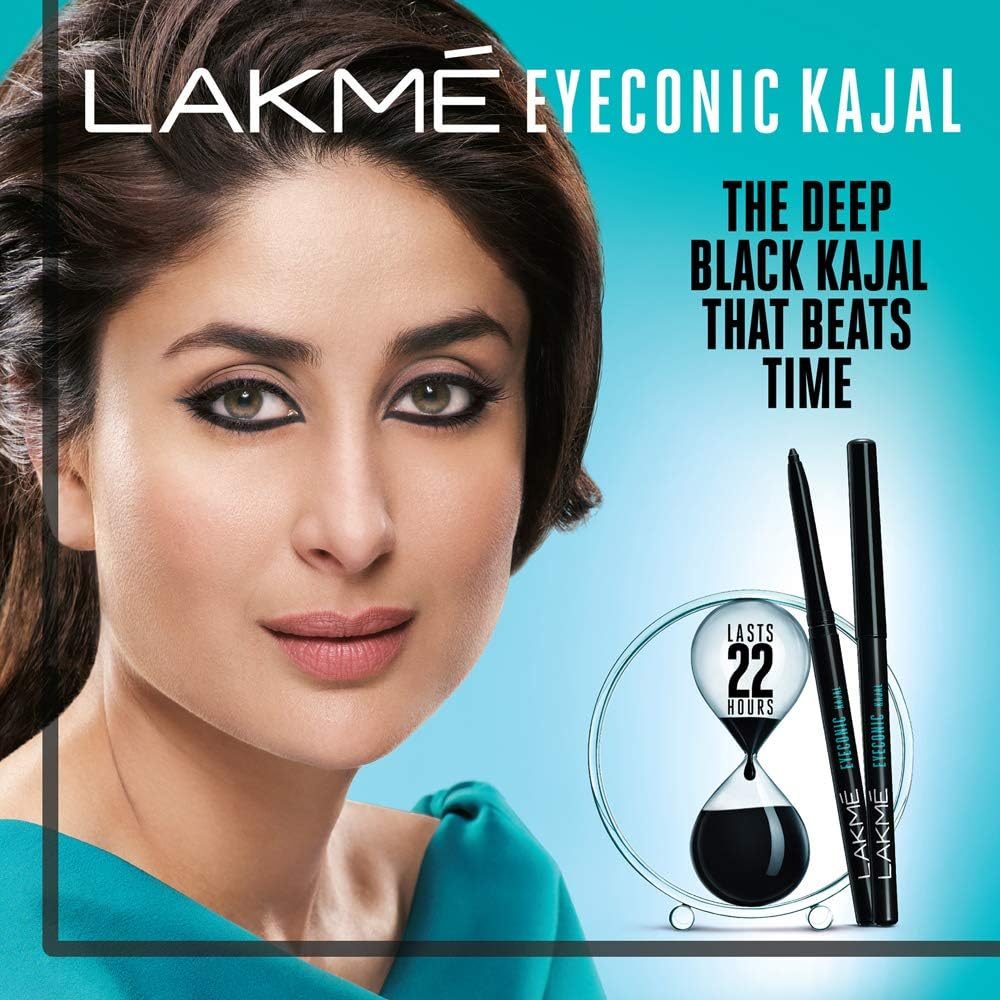 Lakme Eyeconic Kajal Twin Pack, Black, 0.35G with 0.35G image number 2