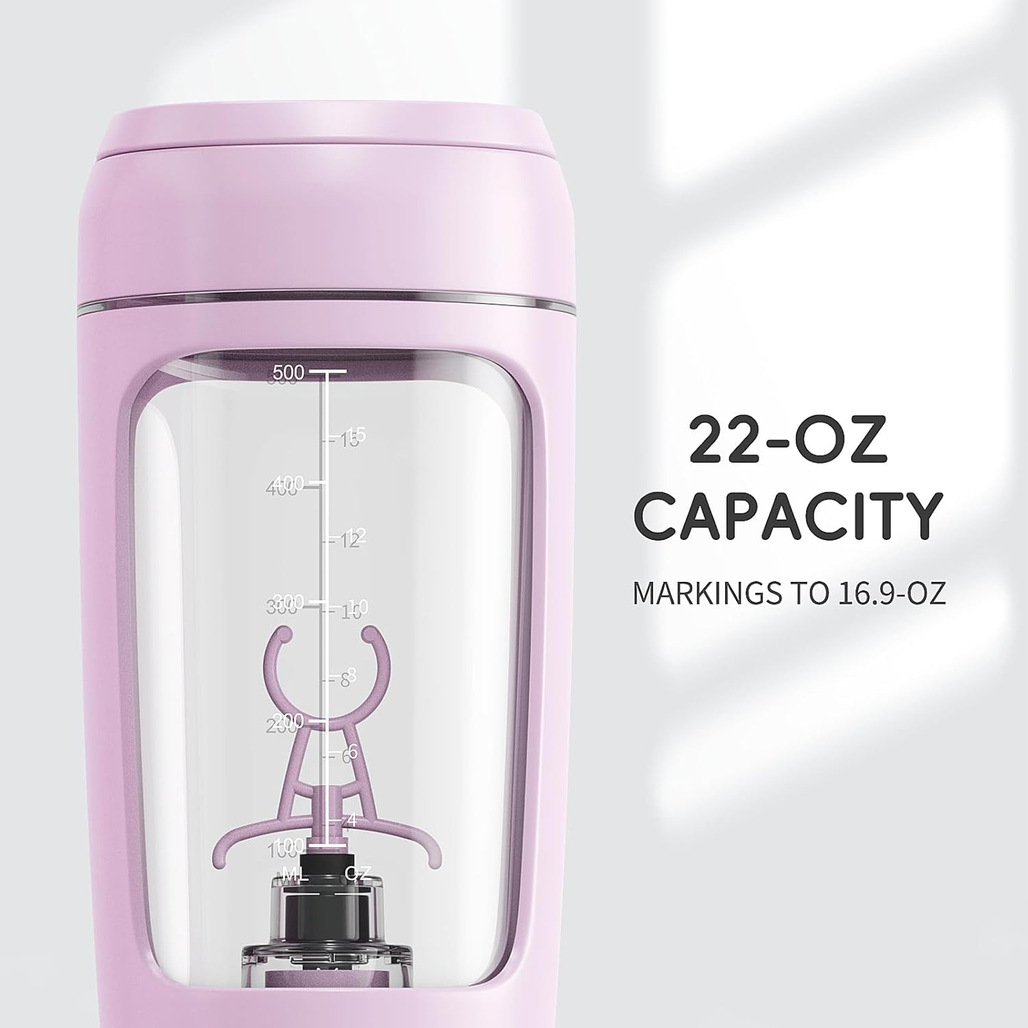 Electric Protein Shaker Bottle, USB Rechargeable Protein Shakes Mixer, with Powder Storge Cup, Portable Water Drink Bottles for Gym Sport Workout, Bpa-Free Tritan, 22Oz - Pink image number 6