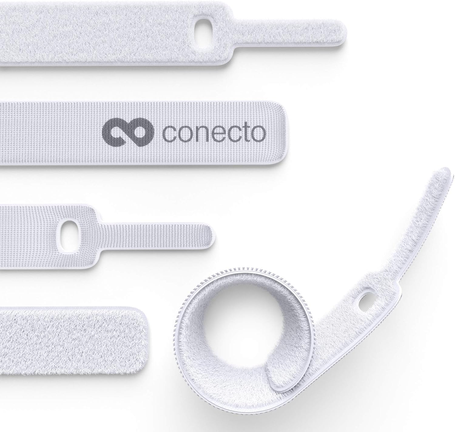 Conecto Velcro Cable Ties 15 Cm Velcro Tape with Loop Cable Management Cable Organiser Velcro Cable Ties Velcro White Pack of 30 image number 2