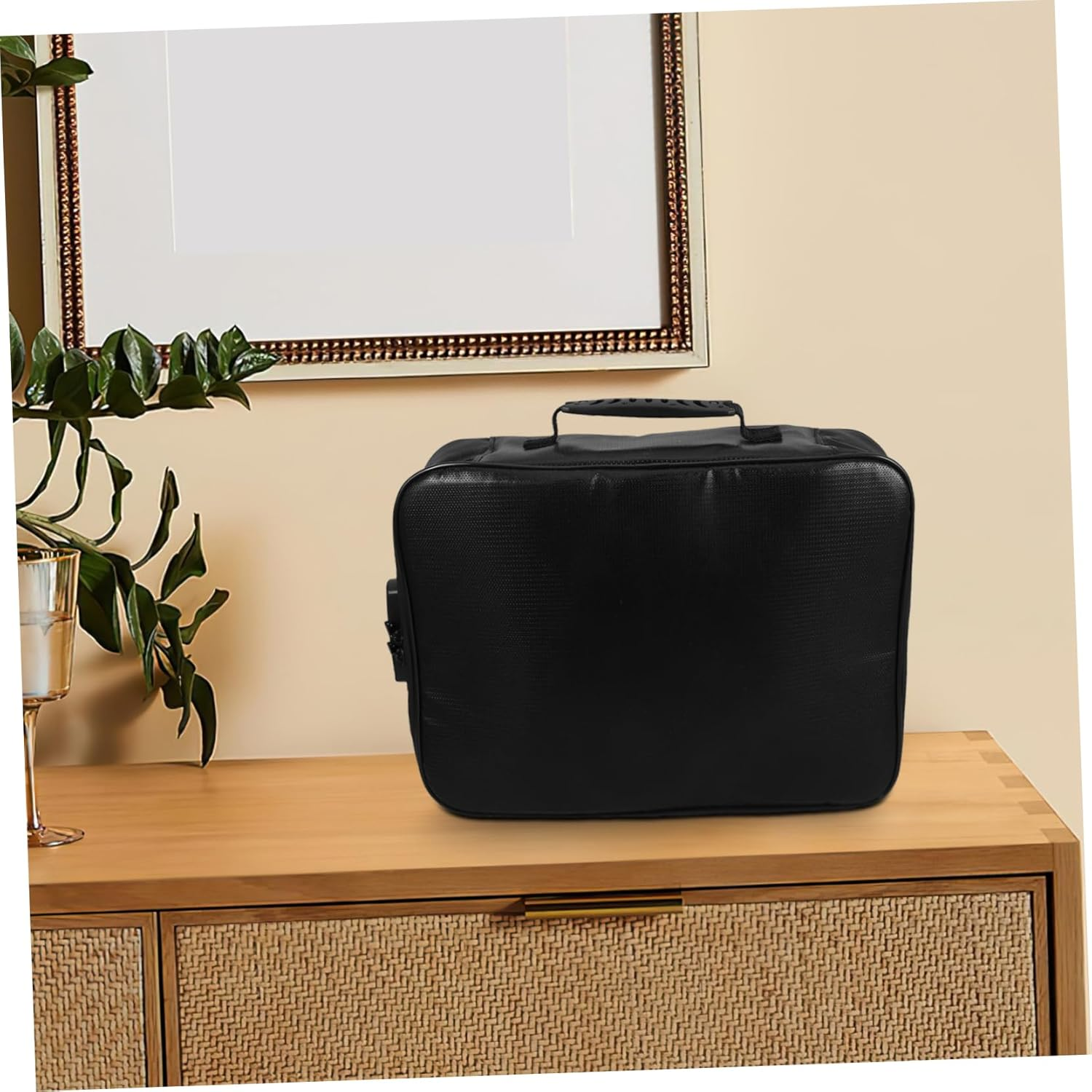 KITANDOVE Lockable Document Bag Passport Wallet Money Organiser Large Capacity Photo Storage Box Home Travel Document Holder image number 3