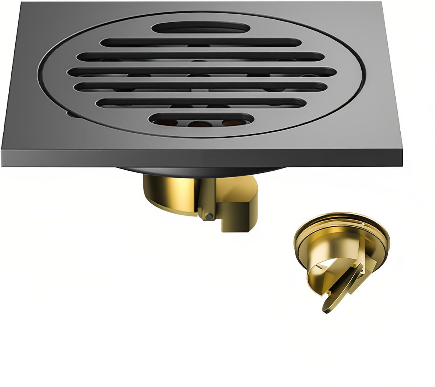 Taoluwin Square Shower Drain, 4" Stainless Steel Floor Drain, Shower Deodorant Floor Drain with Gravity Control Automatic Inner Core, Suitable for Bathroom and Kitchen image number 5