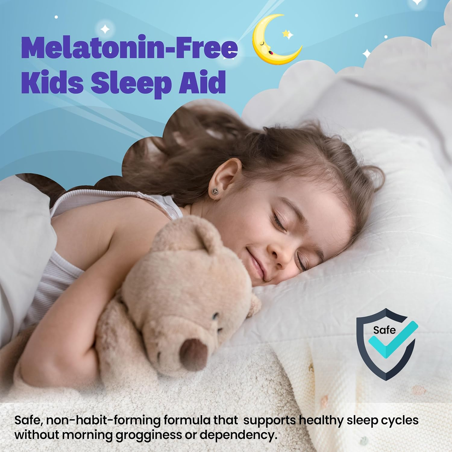 Bed Time Gummies for Kids with Magnesium Lemon Balm Chamomile Extract Glycine Chewable Sleep Supplement |Restful Sleep| |Calm Mood| Vegan 60 Gummies |Berries Flavour| (60 Gummies, Mixed Berry) image number 4