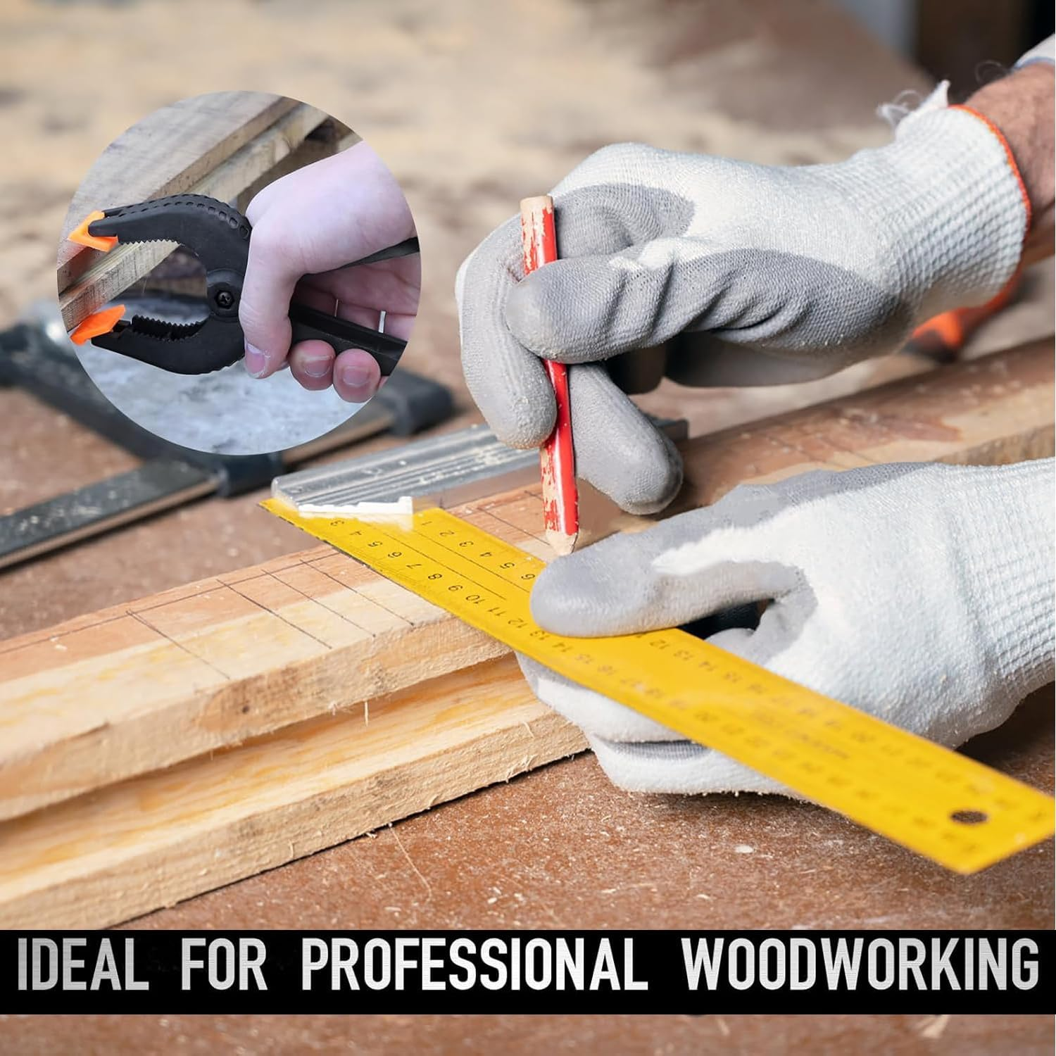 10 Pcs Spring Clamps, 4 Inch Heavy Duty Nylon Clips, Woodworking Tension Clamps, Plastic Grip for DIY Projects, Crafts, Photo Studios, Background(B) image number 5