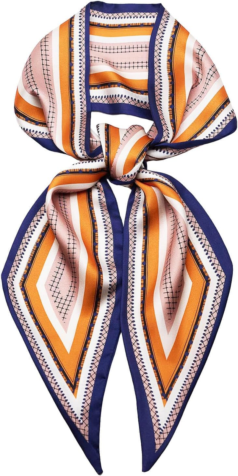 QIUTIMIY Silk like Scarf for Women Neck Scarf Belt Satin Scarf for Hair Tie Fashion Purse Scarf for Handbag Accessories Charm