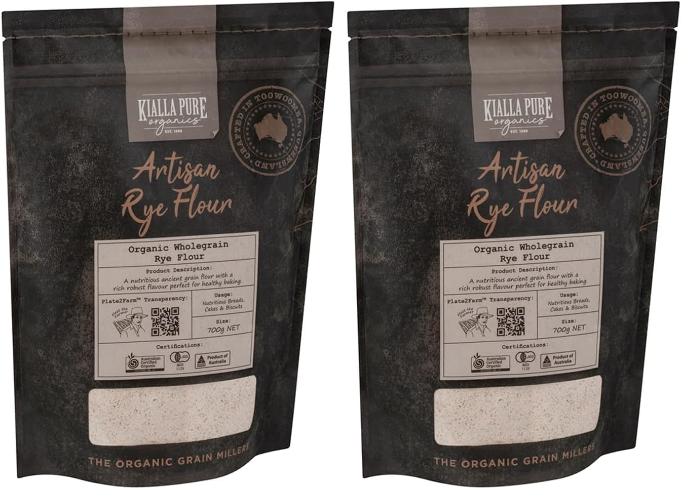 Kialla Pure Organics Organic Wholegrain Rye Flour 700, G image number 2