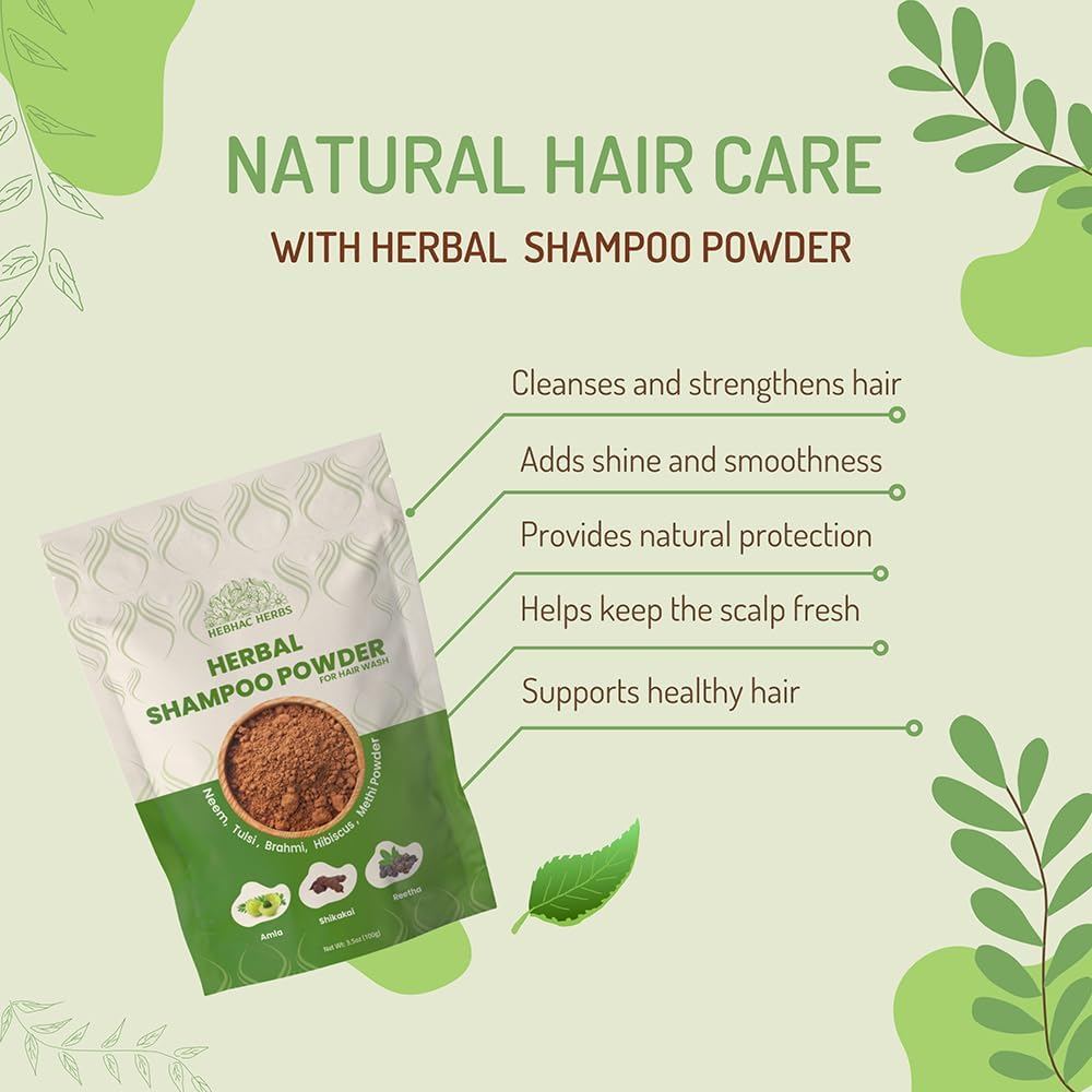 Herbal Shampoo Powder 100G | Natural Hair Cleanser & Nourishment | Gentle, Chemical-Free Formula for Healthy Hair Care image number 2