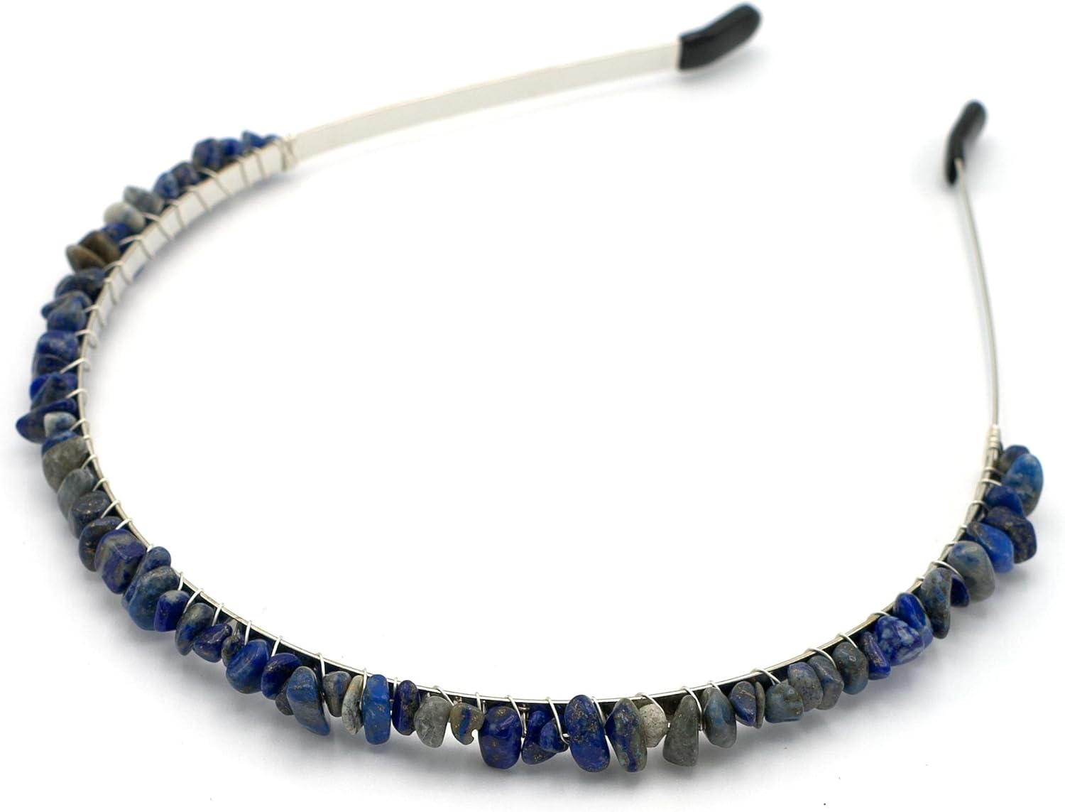 Miracles Min&eacute;raux Natural Stone Lapis Lazuli Silver Chip Headband Alice Band image number 5