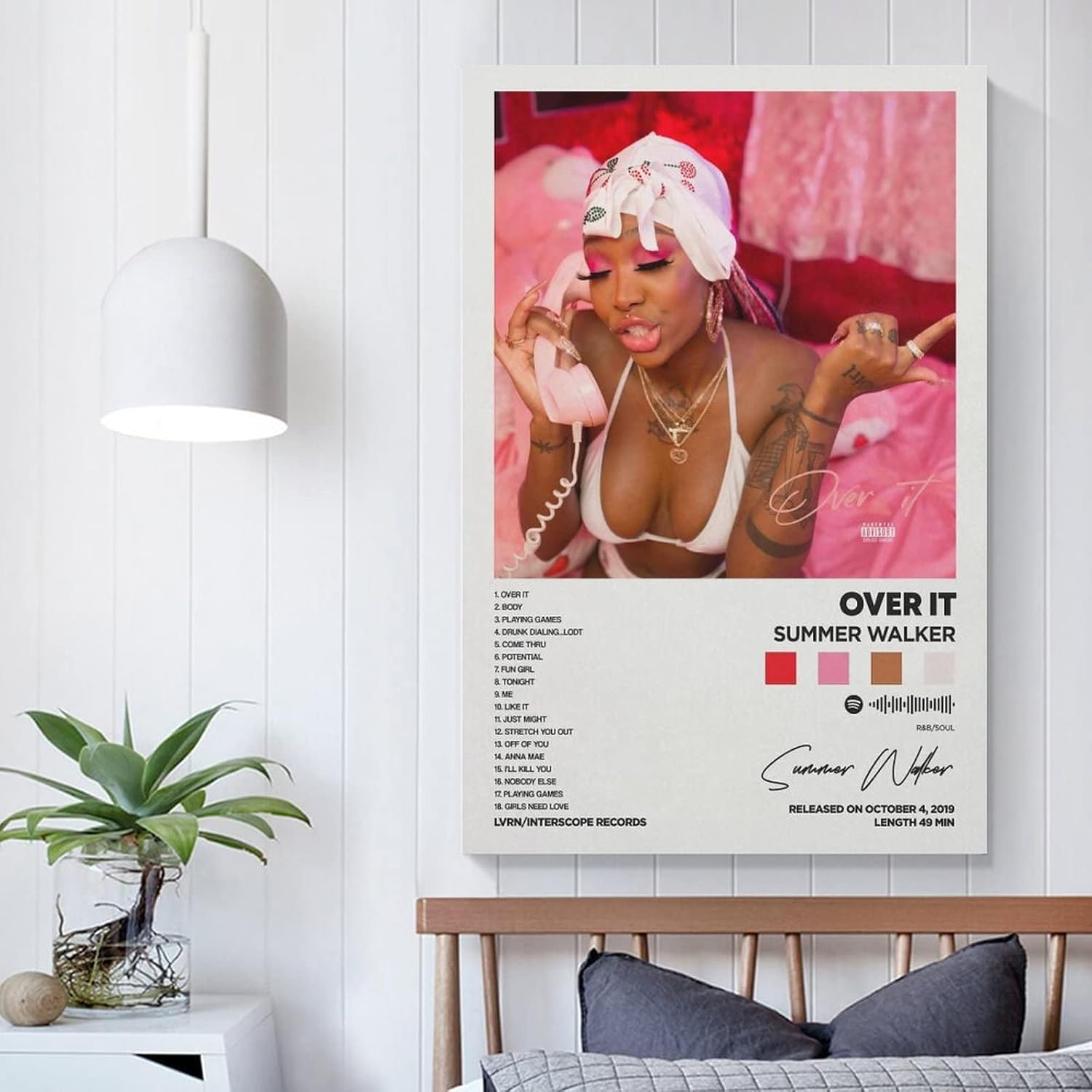 Summer Walker - over It Album Cover Canvas Posters for Room Aesthetic Gift Unframe:12X18Inch(30X45Cm) image number 5