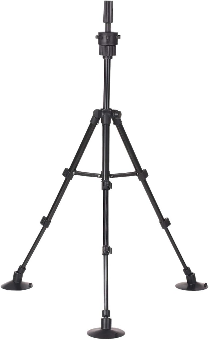 Wig Stand Tripod with Suction Cups Mini Adjustable Mannequin Head Stand Manikin Head Tripod Stand Portable Cosmetology Hairdressing Training Mannequin Head Stand image number 3