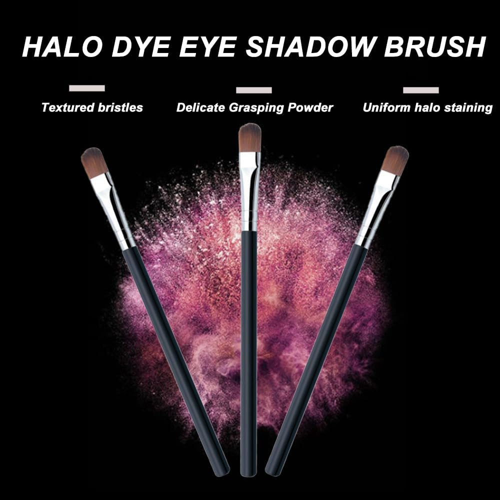 DAZISEN 3 Pcs Small Eyeshadow Brush - Eyeshadow Applicators Eye Makeup Brushes Eyeshadow Blending/Face Body Highlighter Foundation Concealer Makeup Brush image number 1