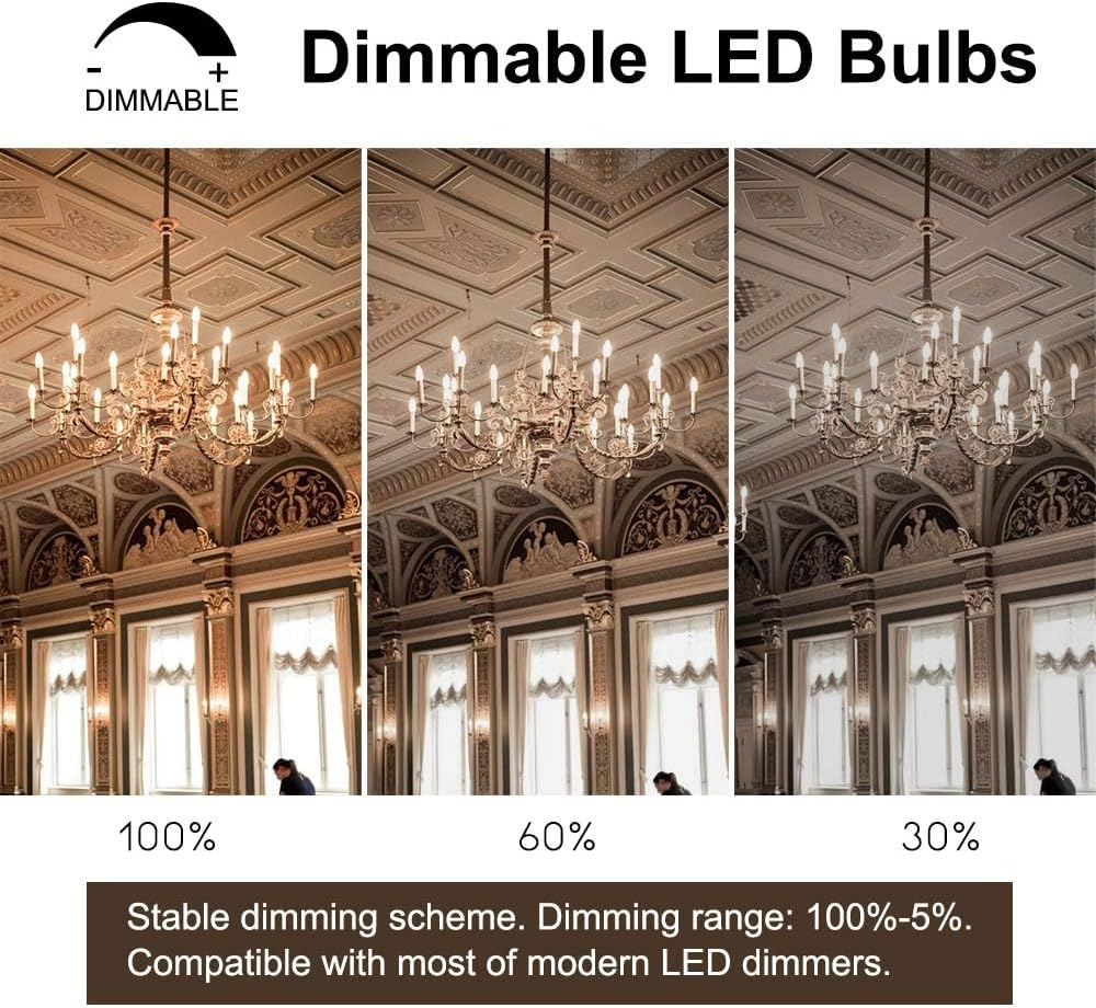 Bonlux 4W B15 LED Bulb, B15 Small Bayonet Candle Light Bulbs, Dimmable Light Bulb Bayonet Ba15D B15D Led Bulbs Warm White 2700K for Chandeliers, Bedroom (4-Pack) image number 4