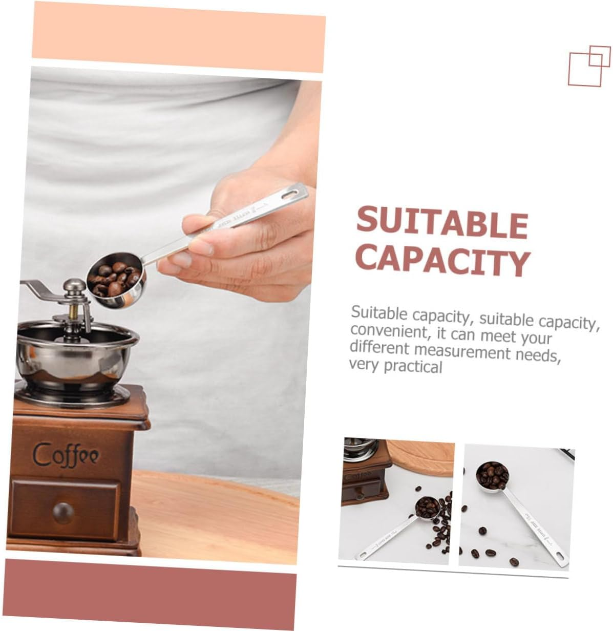 HOODANCOS 2Pcs Stainless Steel Coffee Measuring Spoons 15Ml Baking Scoops Small Measuring Spoons for Powder Tea Canisters image number 2