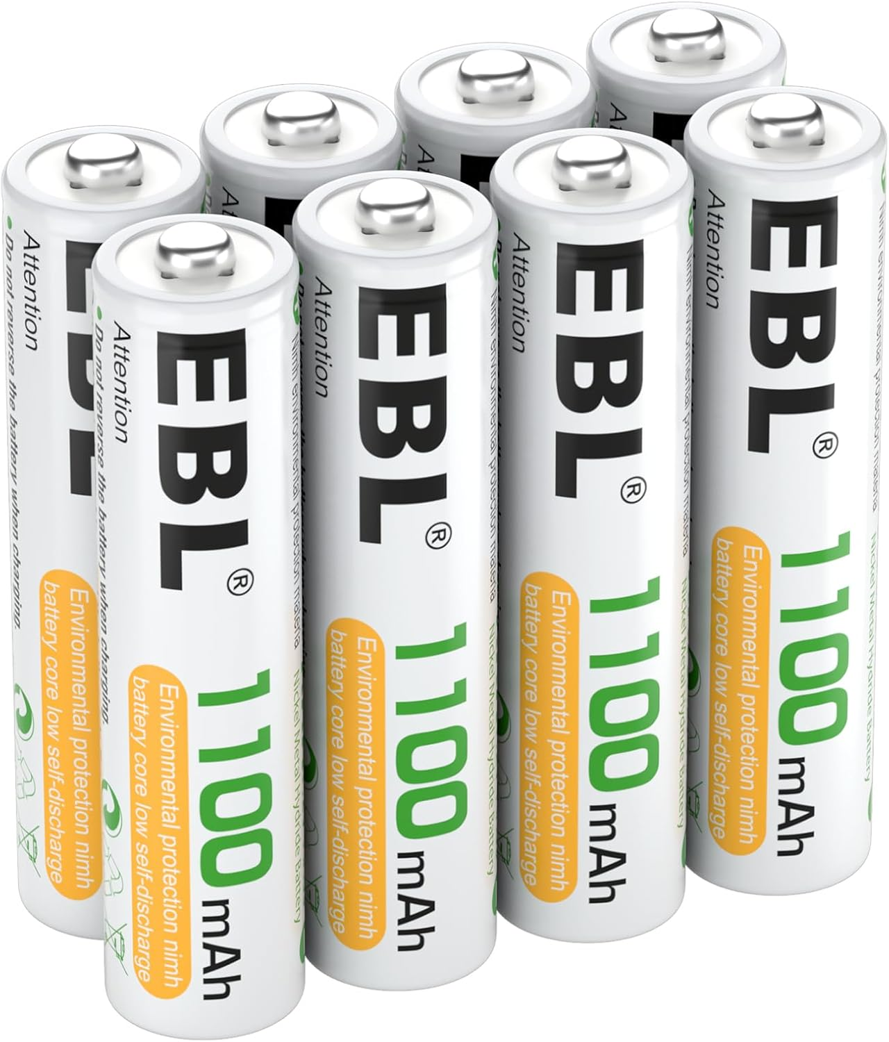 EBL 8 Pack AAA 1100Mah High Capacity Rechargeable Batteries 1.2V Ni-Mh AAA Battery (Battery Case Included) image number 5