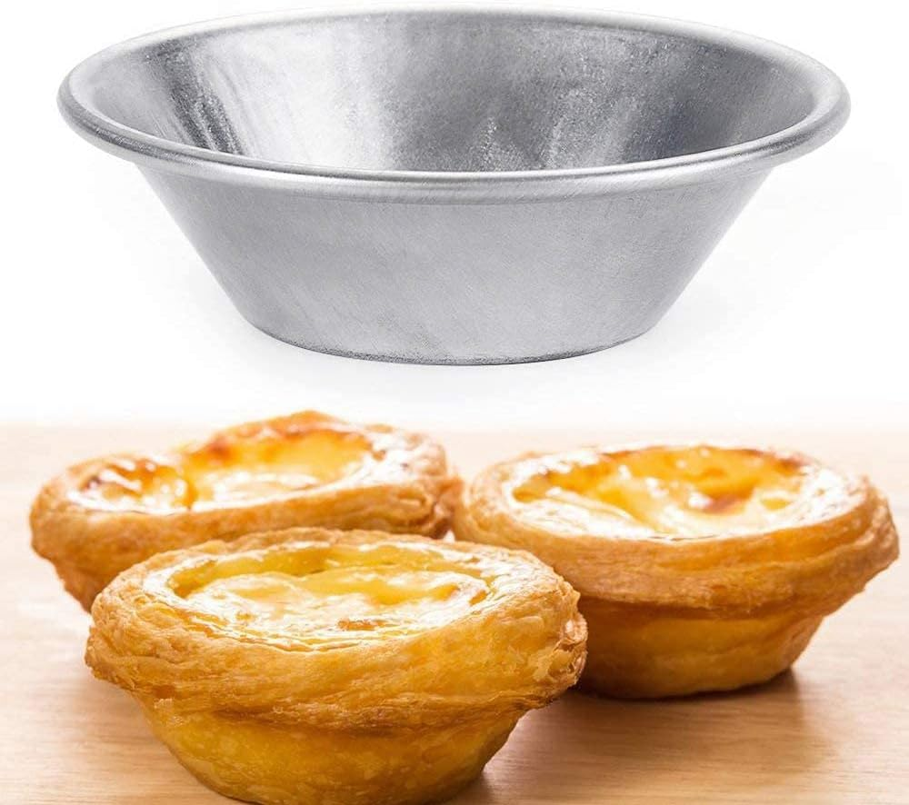 (25 Pieces Egg Tart Moulds) - 25 Pieces Egg Tart Moulds Tiny Pie Tartlets Dessert Mould Pans Tin Puto Cup Bakeware Cake Cookie Mould, round Resuable Nonstick (Aluminium)