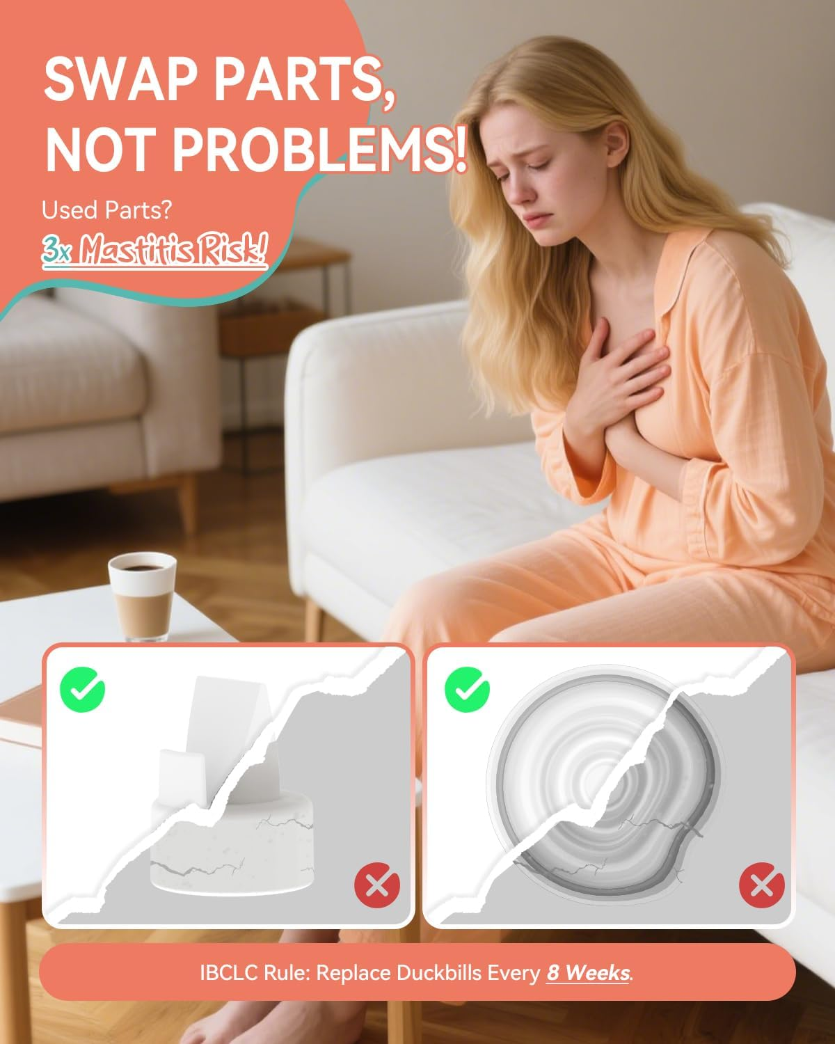 Spectra Replacement Pump Parts, Replace Backflow Protector and Duckbill Valves, Tubes and Membrane for Spectra S1 S2 9 Plus