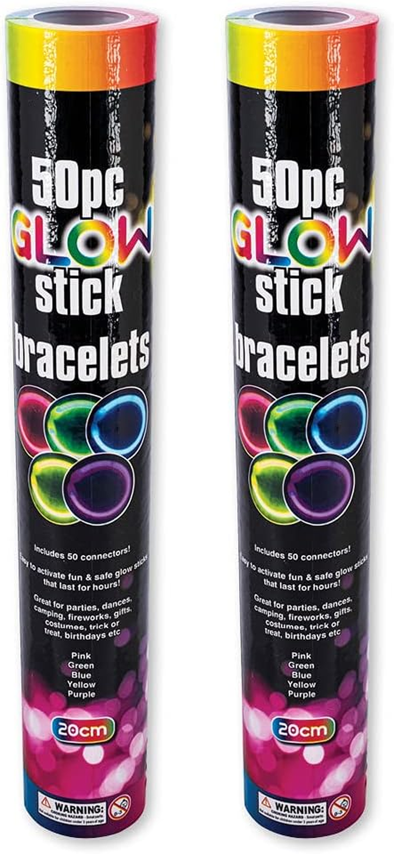Party Central Glow Sticks in Tube, 5 Mm X 20 Cm Size (Pack of 50) image number 1